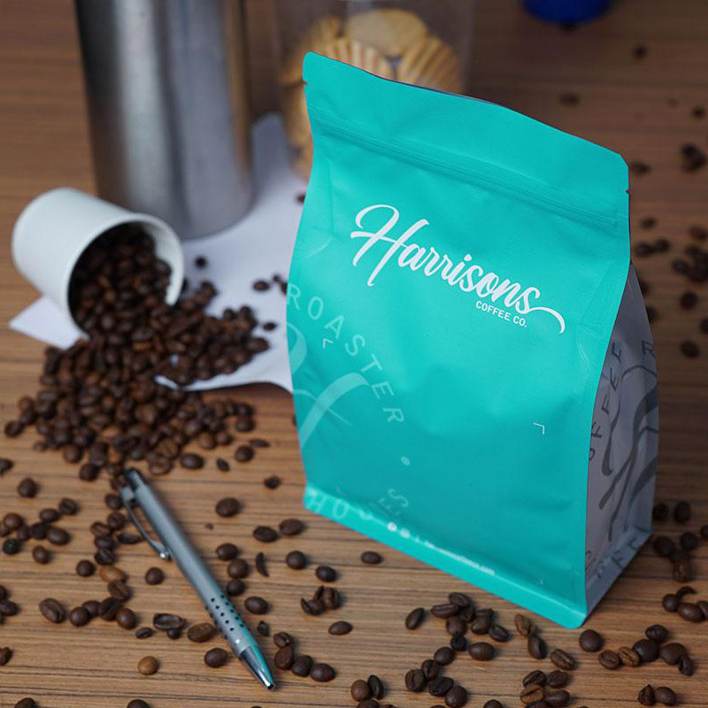 Coffee Side Gusset Zipper táska Valve Alu belsővel