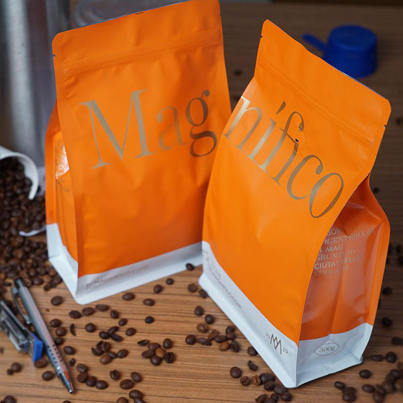 Matt Finish Coffee Side Gusset Zipper táska